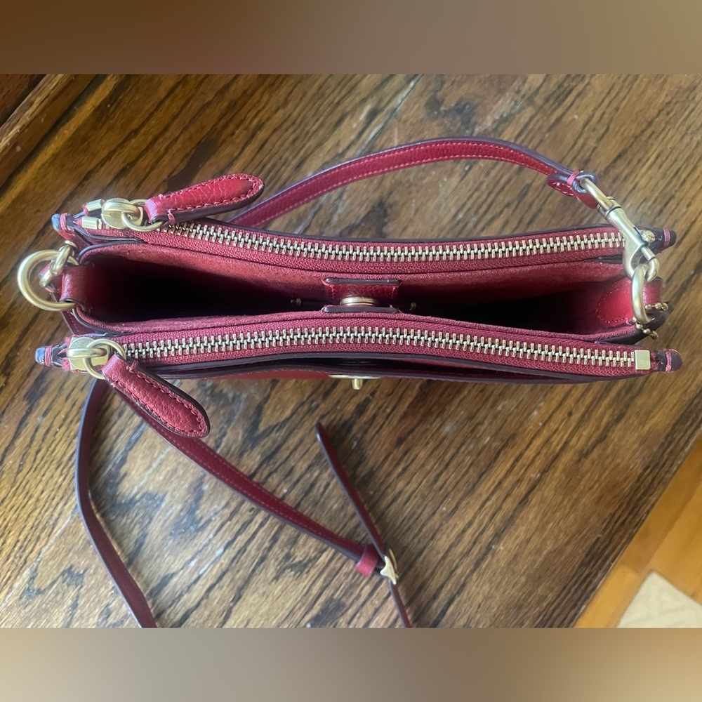 Coach Slim Turnlock Crossbody Bag in‎ Brick Red - Picture 7 of 16